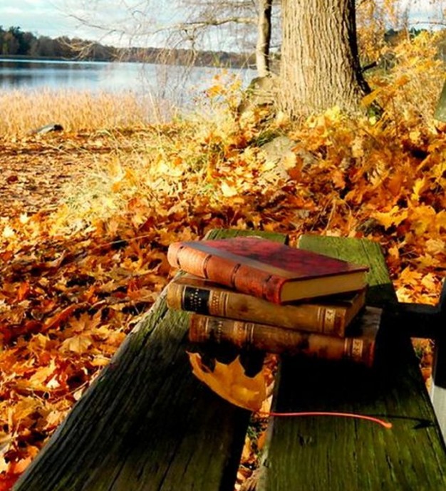 Jesienne liście i piękne książki...