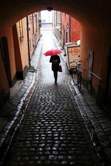 Tu Sztokholm w deszczu...